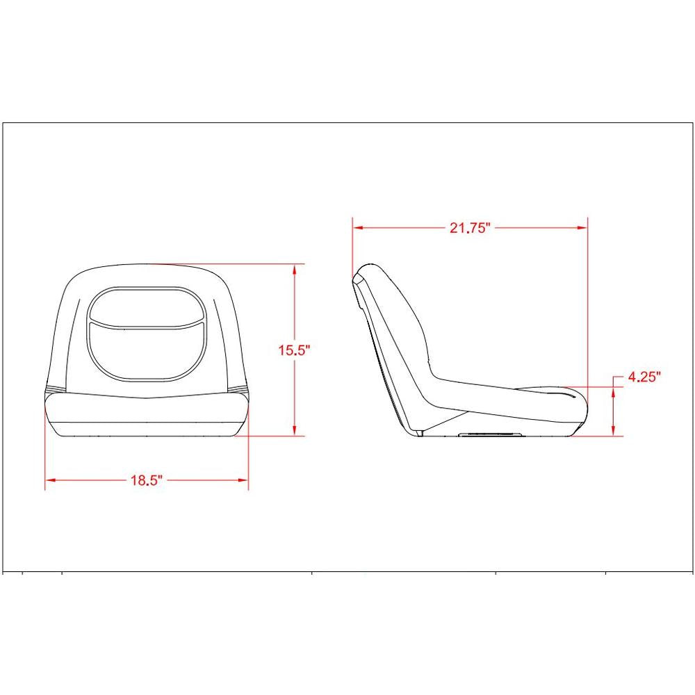 532424068 Black Low Back Seat Fits Dixon Mower Fits Dixon Lawn Mowers 522598901