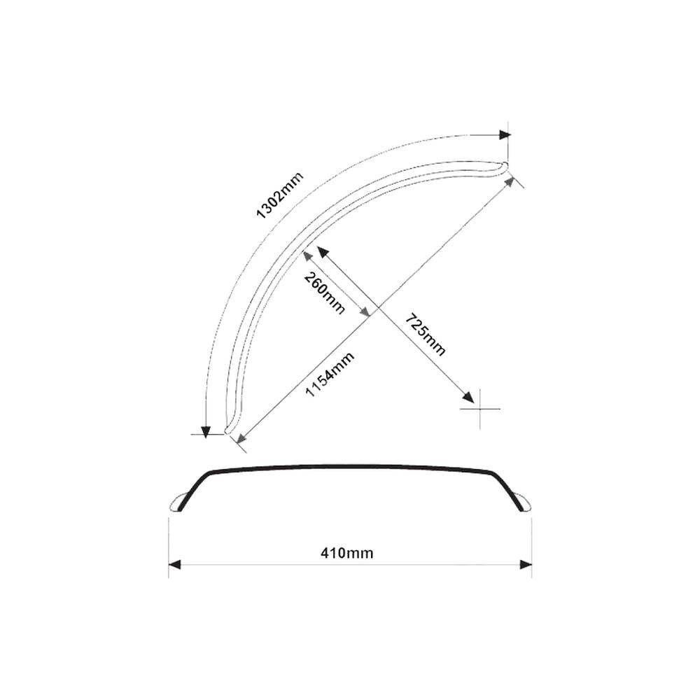 One (1) New Aftermarket Replacement Mudguard 1430mm Length 470mm Width