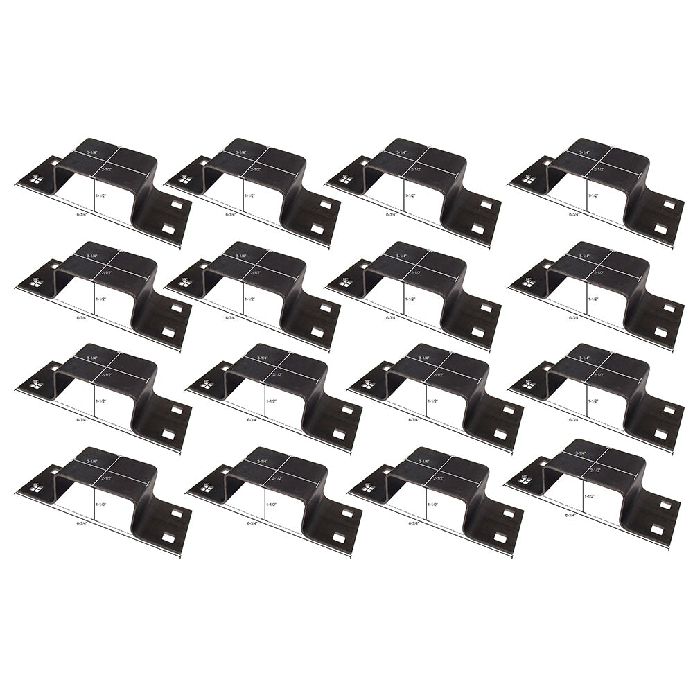 Sixteen Pocket Brackets B2373G for Truck Trailer Stake Posts Made w/ 12Ga Steel