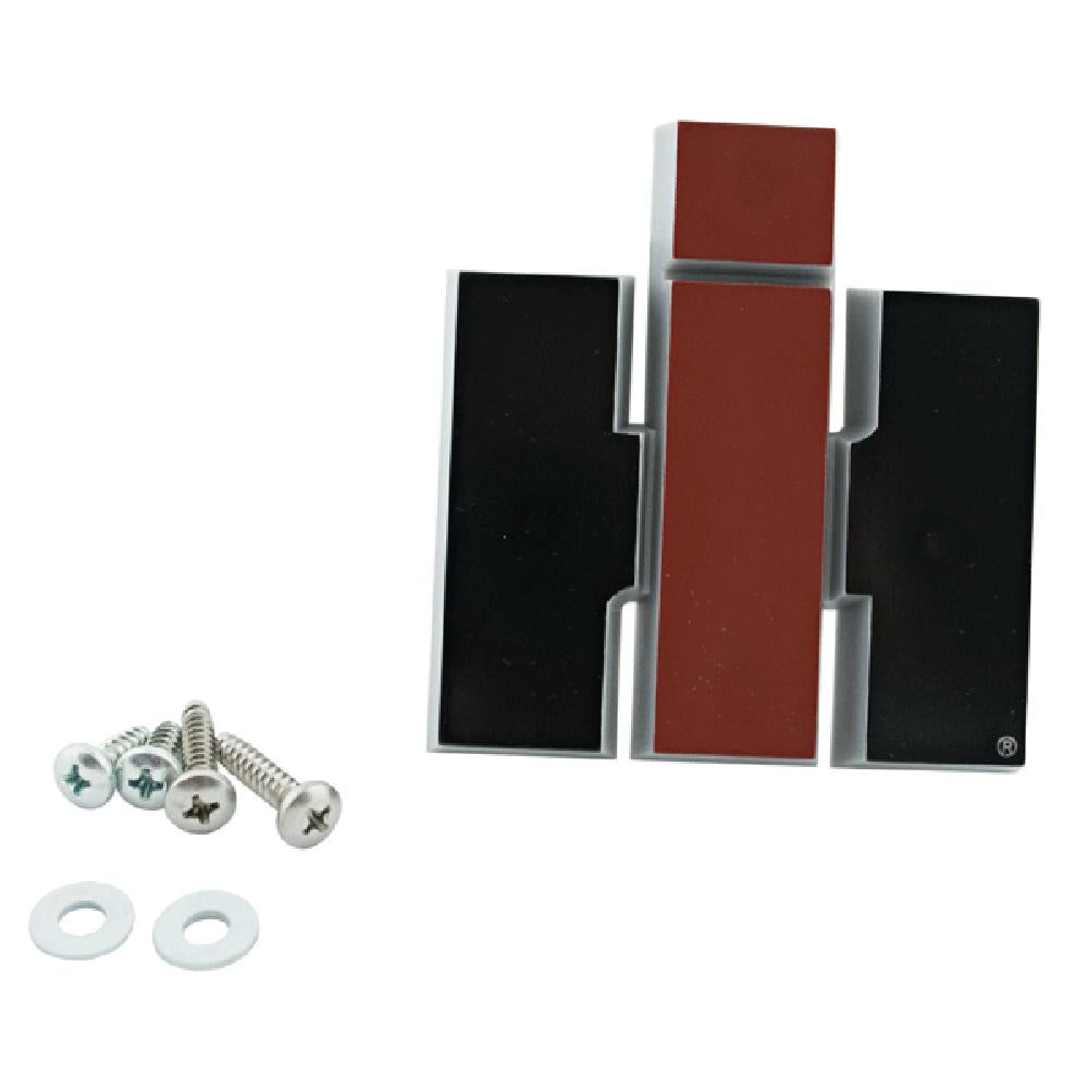 Silver Plastic Front Emblem Fits International/Farmall Replaces 120397C1