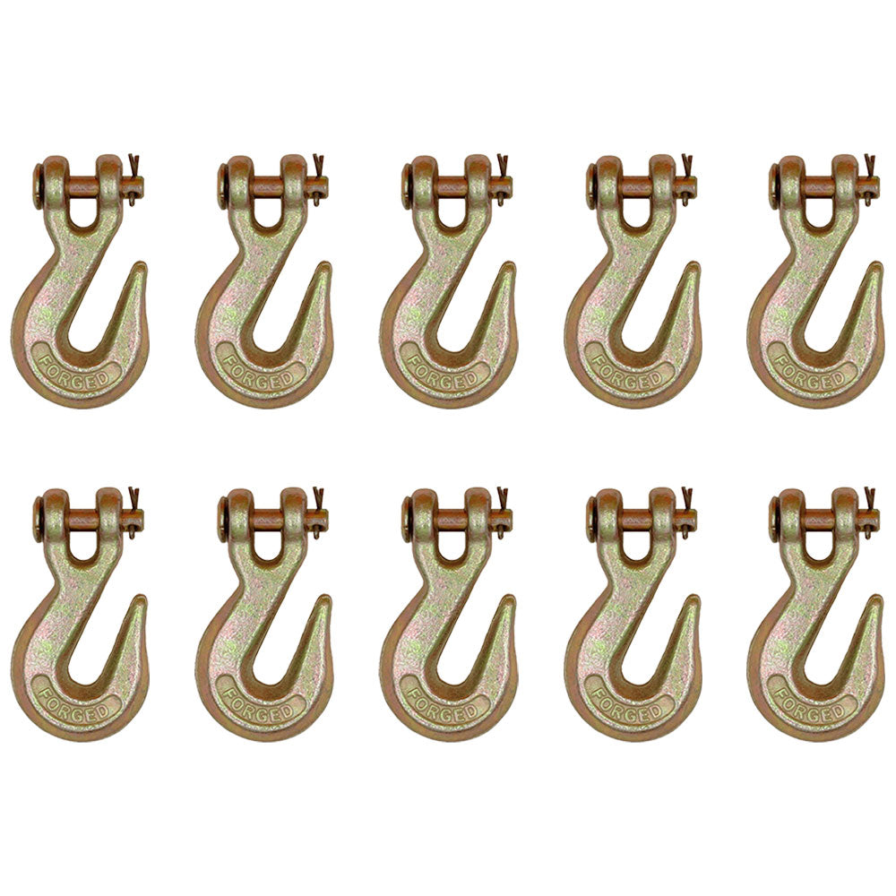 10x 5/16" Clevis Grab Hook Chain Lever Ratch Binder Flatbed Truck Hooks Cargo
