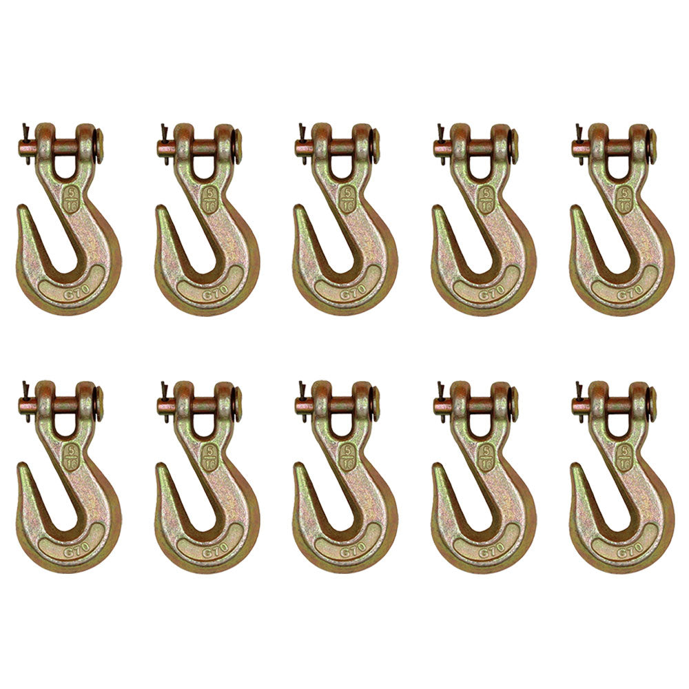 CHG516-10 Ten (10)  5/16" Clevis Hook G-70 Grade 70 Heavy Duty 4700 lbs Work Loa