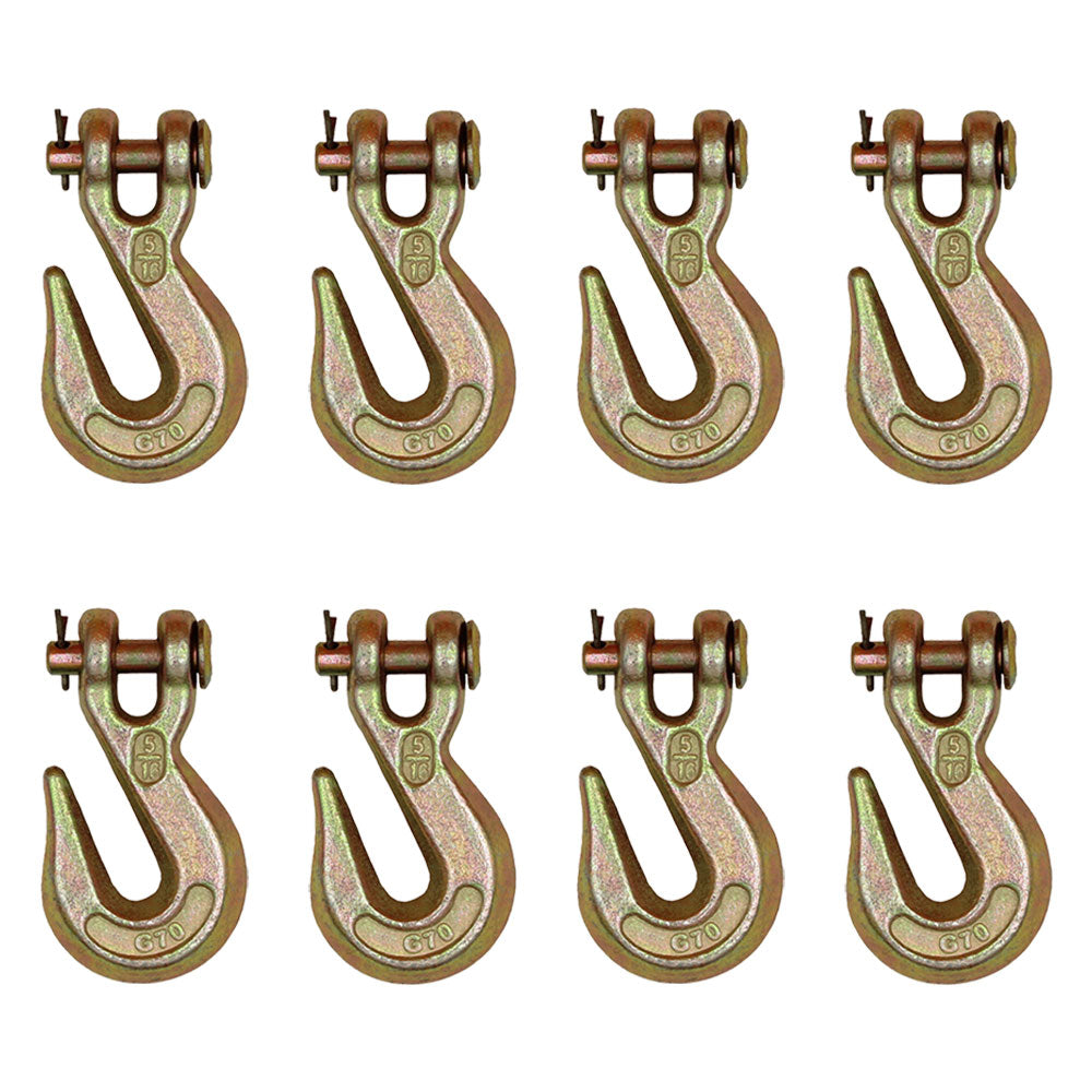 8 x Flatbed Cargo Truck Tow Chain Lever Ratch Binder 5/16" Clevis Grab Hook G43