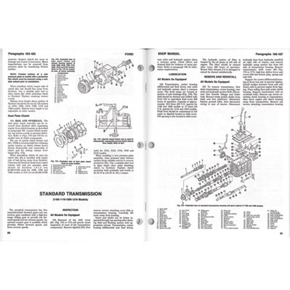 Fits Ford 1100 1200 1300 1500 1710 1910 TRACTOR I&T BRAND SHOP REPAIR MANUAL