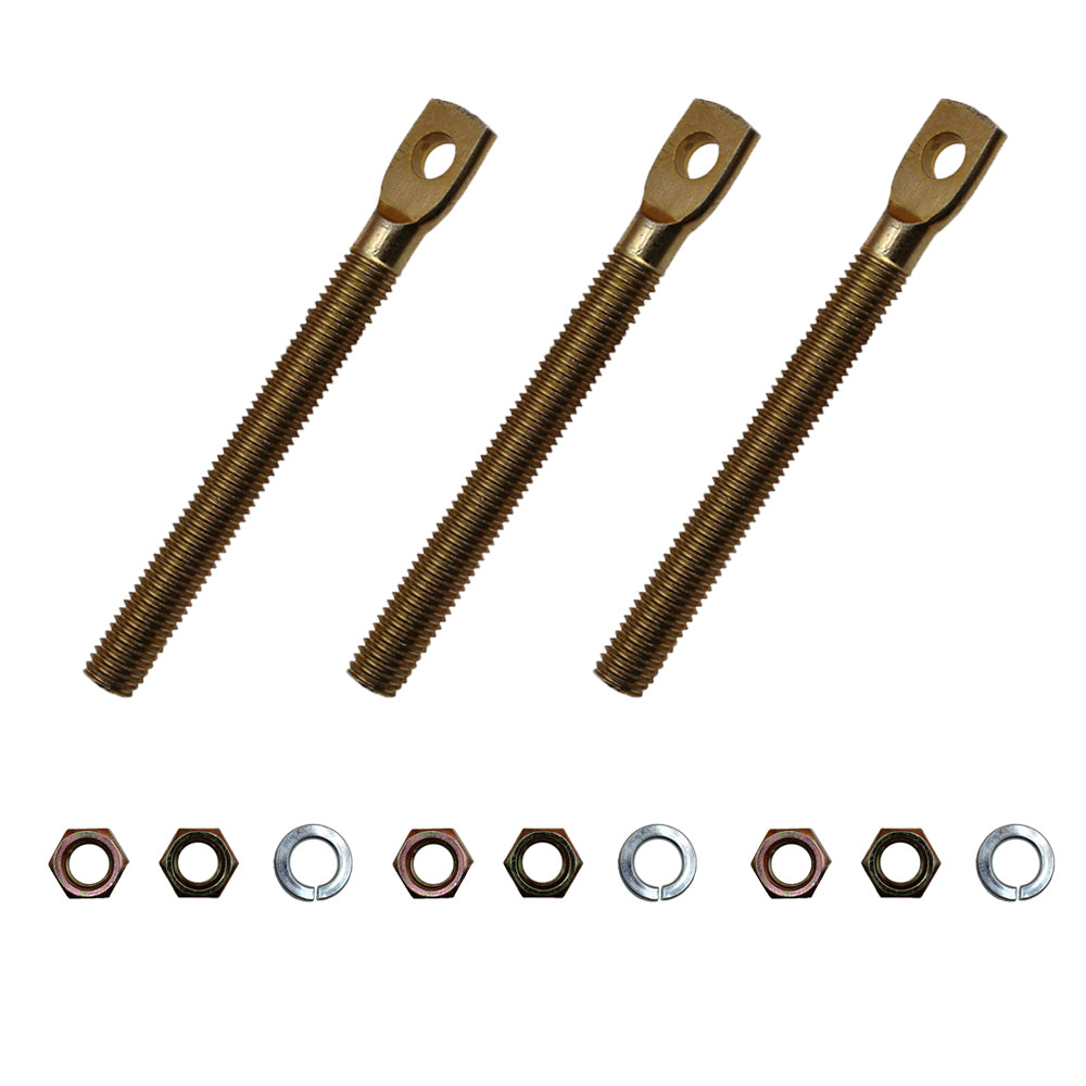 Qty 3: Snow Plow Eyebolt w/ Nuts Fits CURTIS Replaces 09124