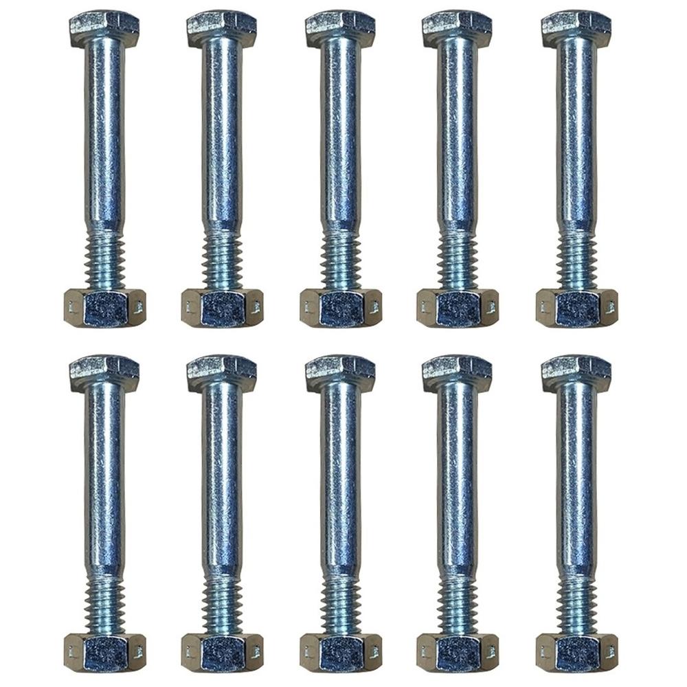 10 Pack Shear Pins w/ Nuts for Ariens Snow-Blower / Snow-Thrower 510016 51001600