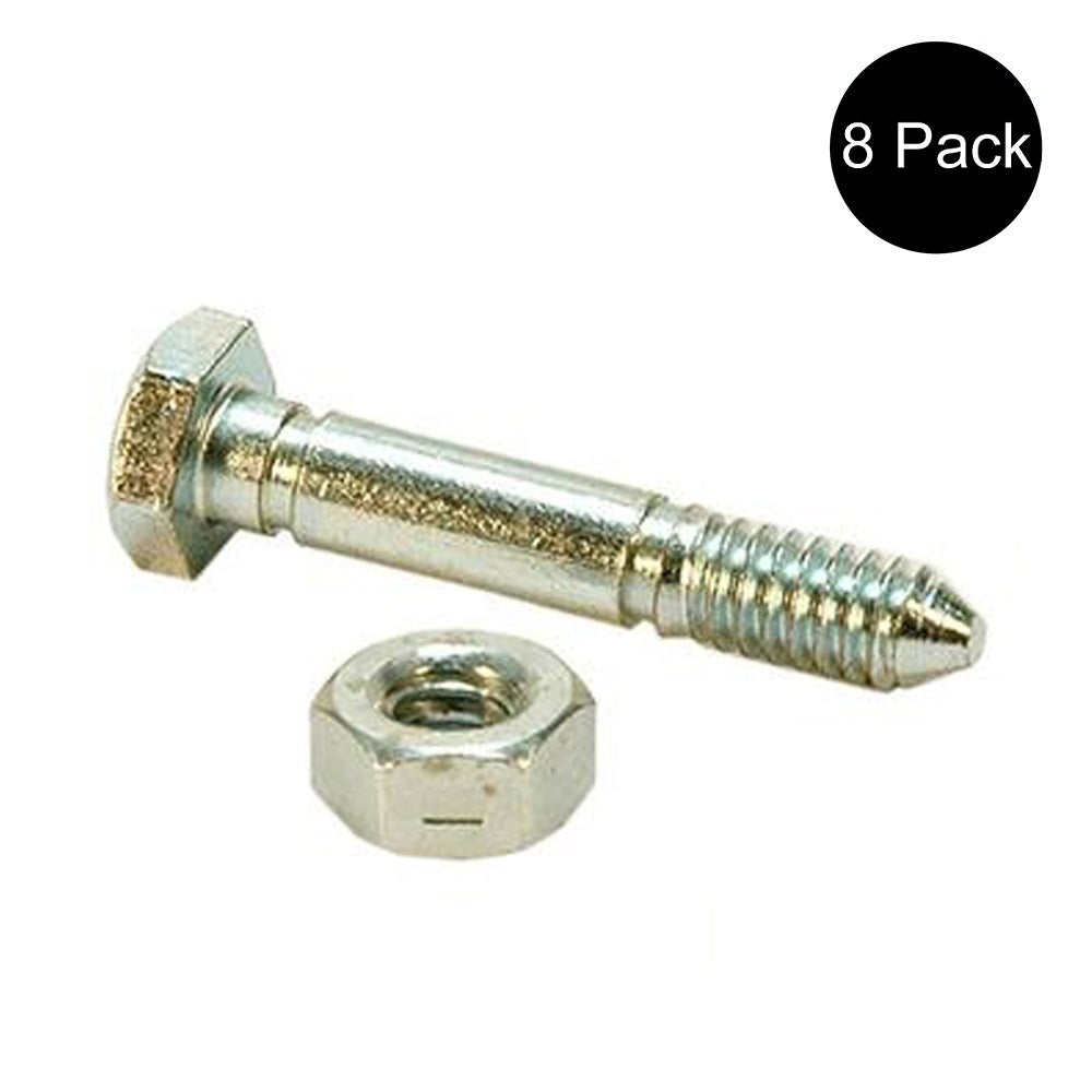 Qty 8: 1-9/16" x 1/4" Shear Pin with Nut Fits Ariens Replaces 05907100