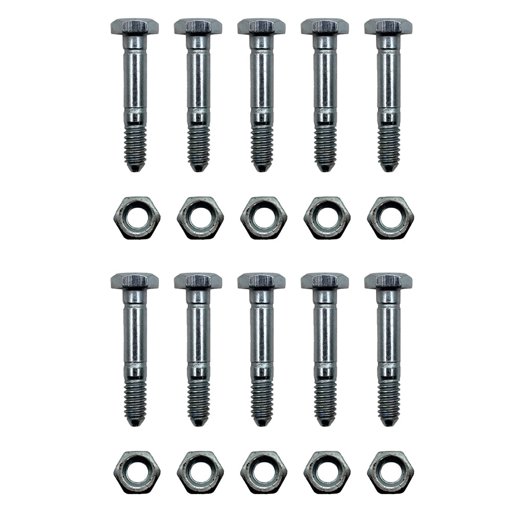 10PK 918 Rotary Shear Pins & Nuts Compatible With Ariens 532005, 53200500
