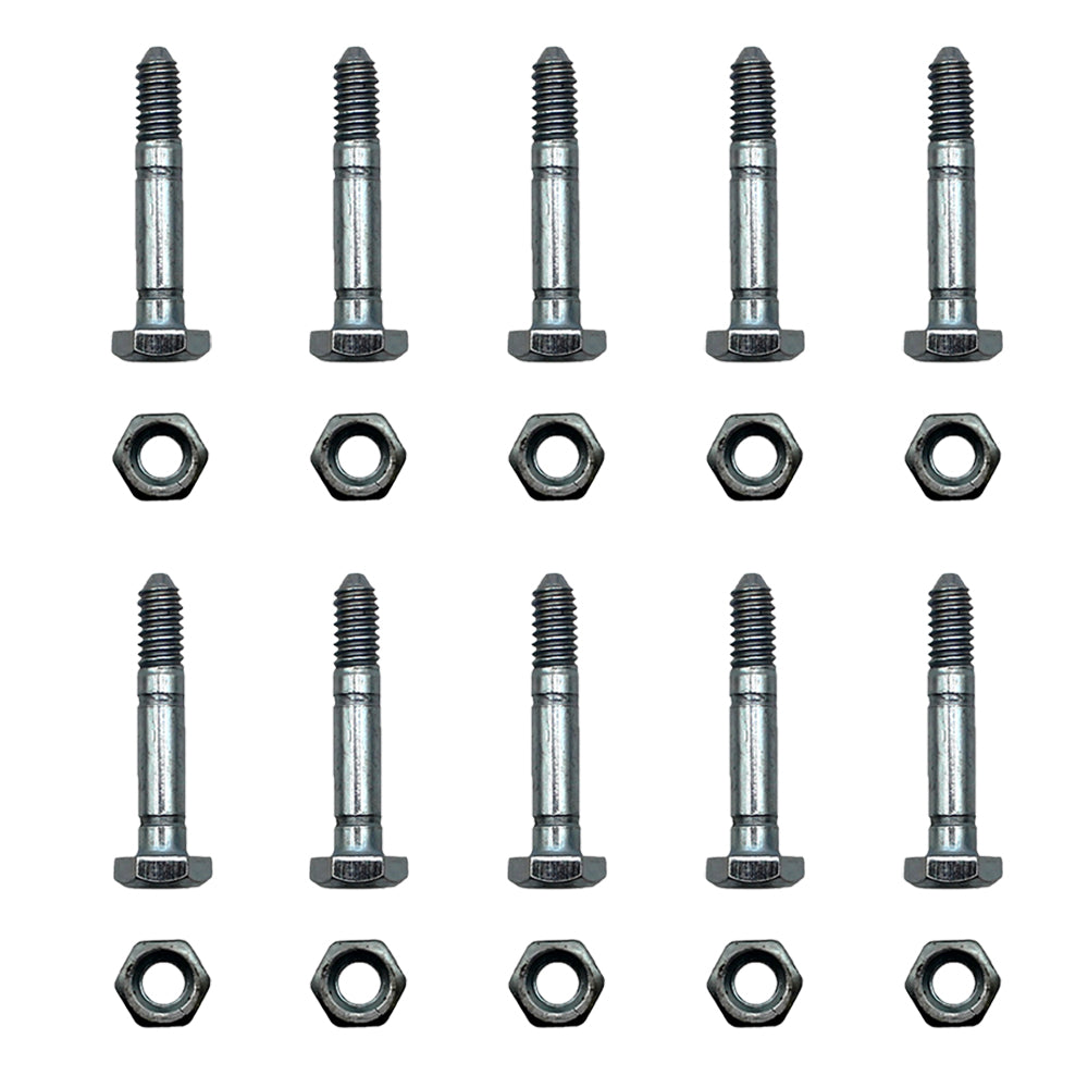 10PK 918 Rotary Shear Pins & Nuts Compatible With Ariens 532005, 53200500