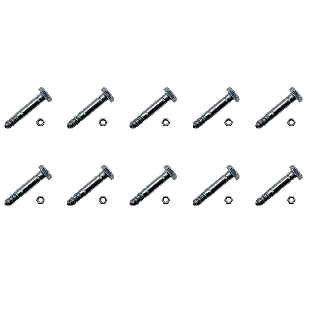 Qty 10: 1-9/16" x 1/4" Shear Pin with Nut
 Fits Ariens Replaces 05907100