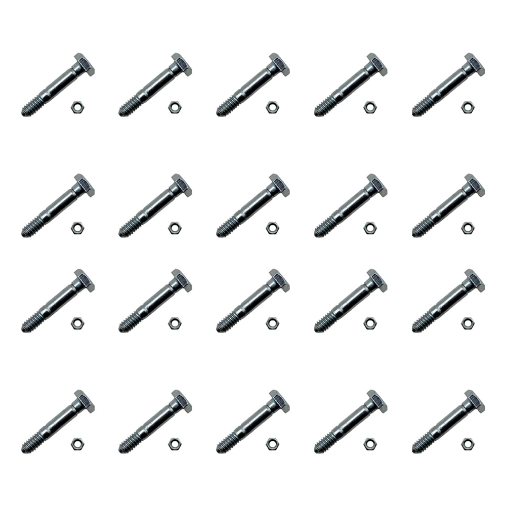 Qty 20: 1-9/16" x 1/4" Shear Pin with Nut Fits Ariens Replaces 05907100