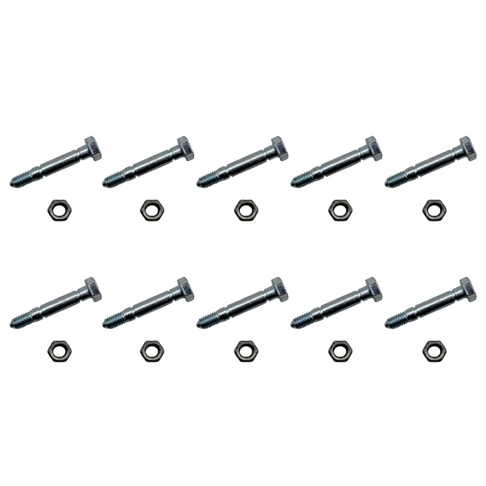 (Pack of 10) Shear Pin Bolt, Nut fits Ariens 51001500, 510015, 01019500, 10195