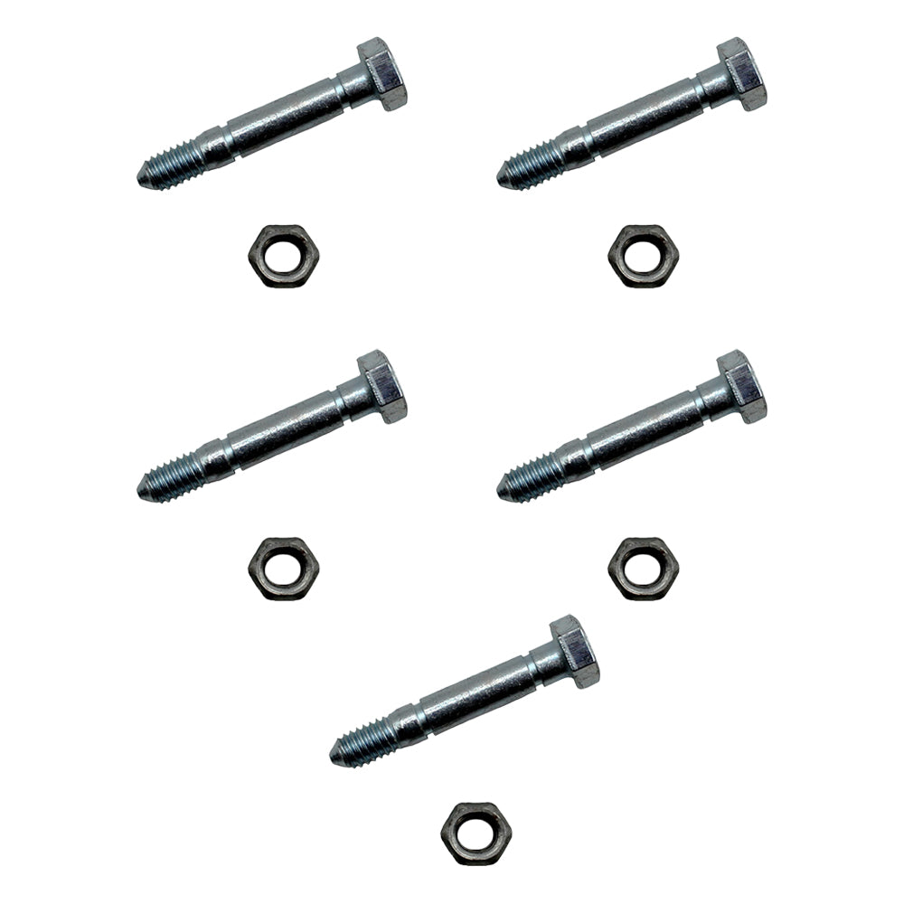 5 Pack, Shear Pins, & Nuts for Ariens 510015, 51001500 SnowBlower