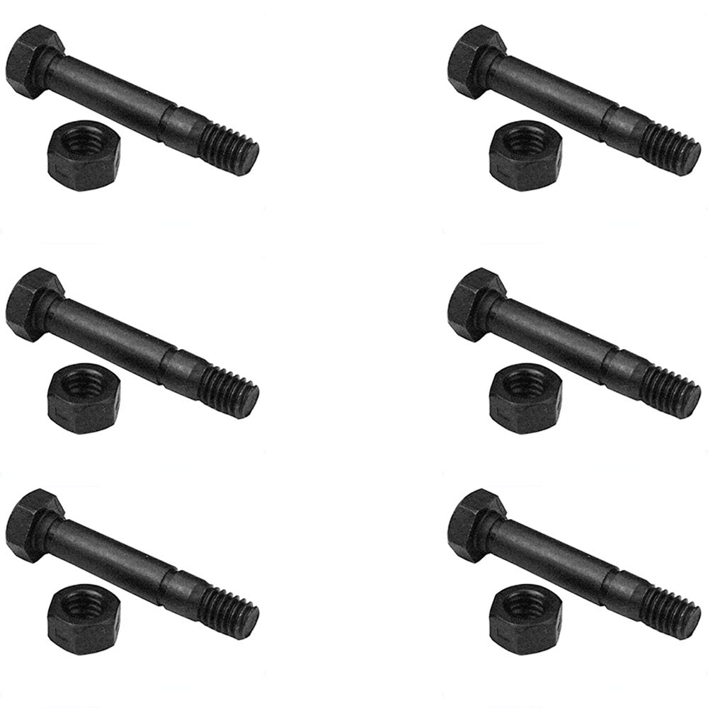 6 Pack Shear Pin Bolt & Lock Nut fits Ariens 52100100 w/ 2" x 5/16" Thread Size