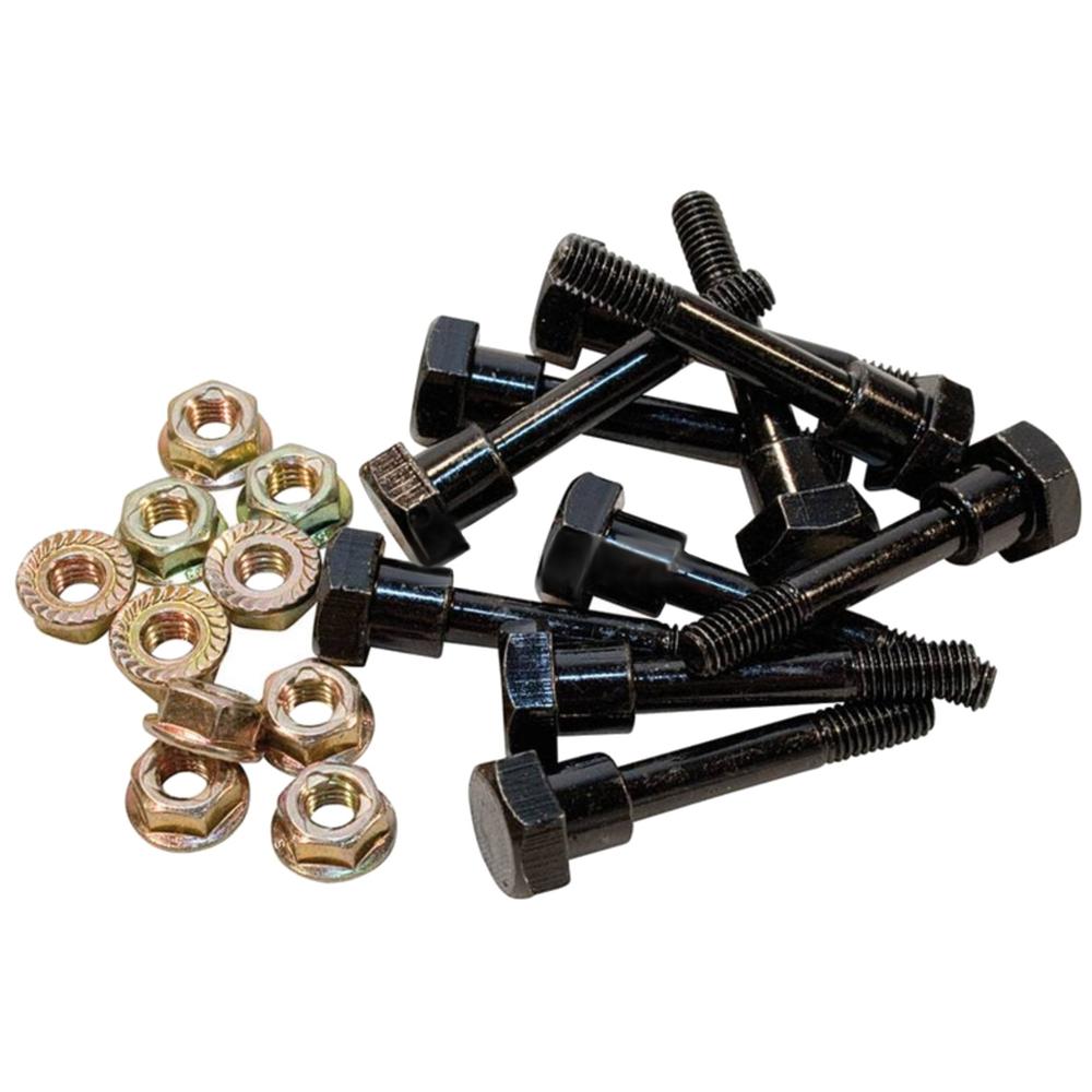 Set Of 10 Shear Pin With Nut, 2" X 1/4" Fits Hs1132, Hs50, Hs724, Hs828, Hs928