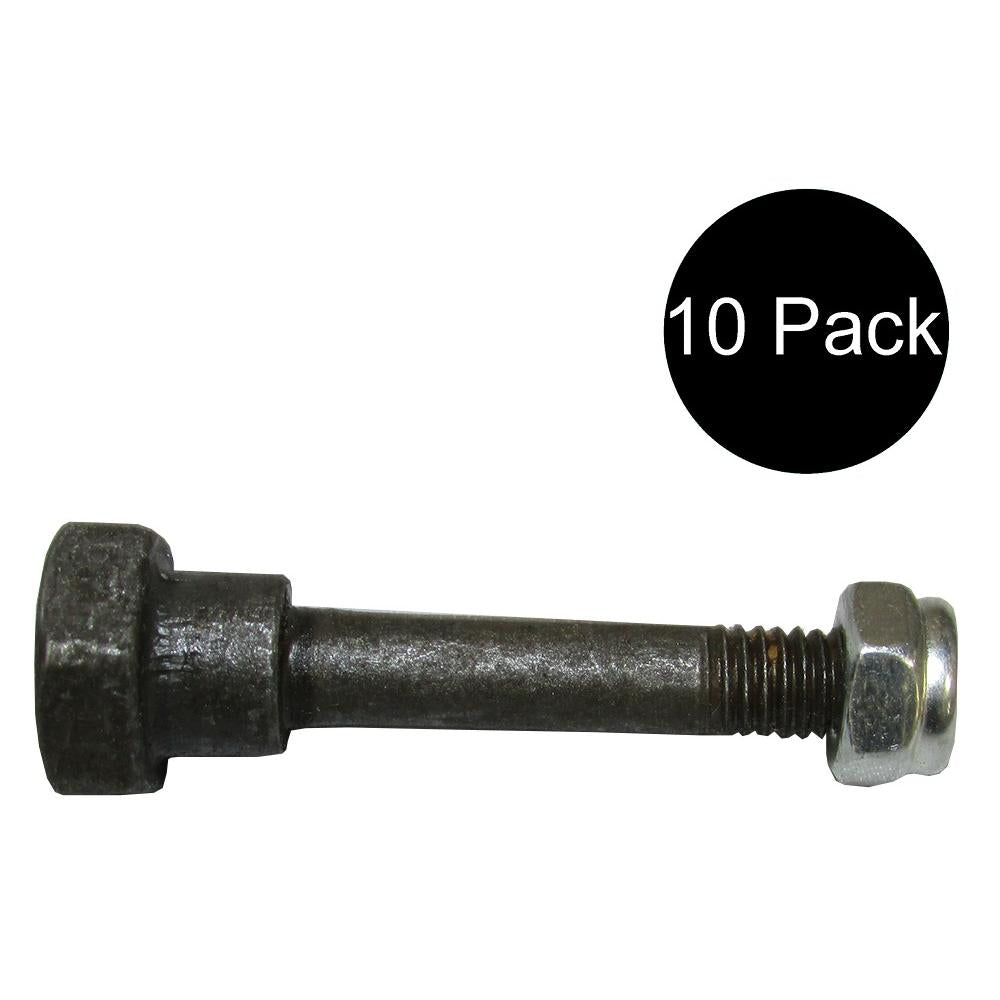 Qty 10: Shear Pin with Nut, 2" x 1/4" Fits MTD Replaces 90114-SA0-000