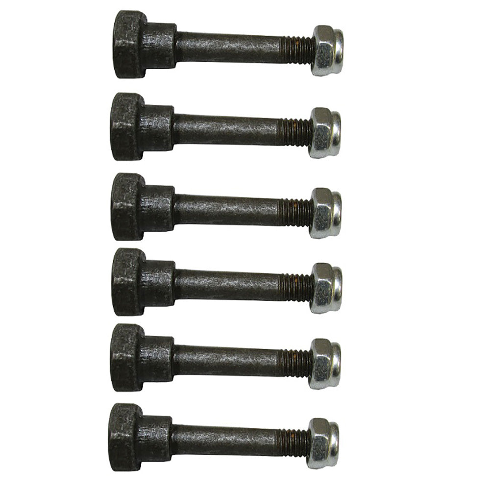 Qty 6: Shear Pin with Nut, 2" x 1/4" Fits Husqvarna Replaces 506690001