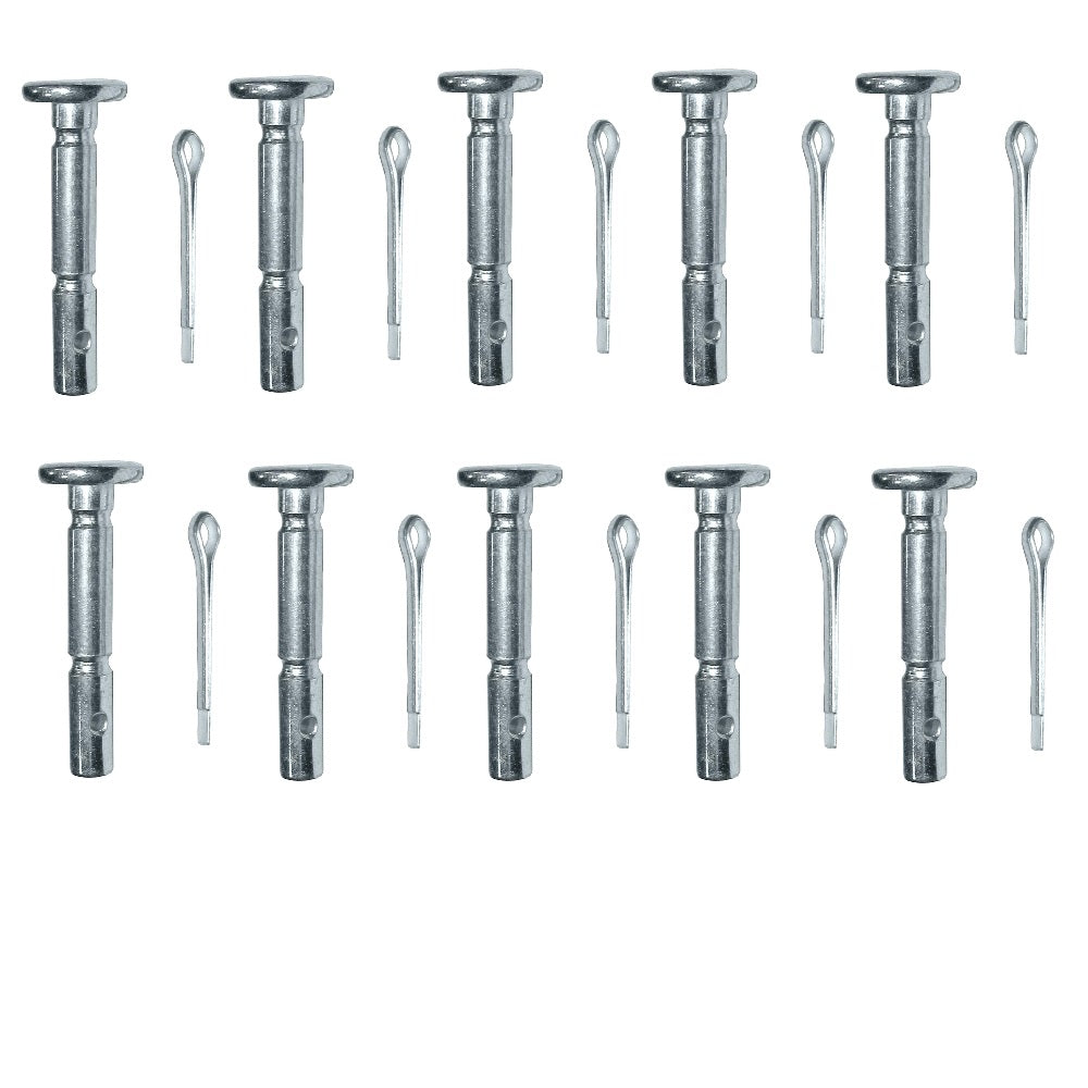 Qty 10: Shear Pins with Cotter Pin, 1-5/8" x 1/4" Fits Arnold