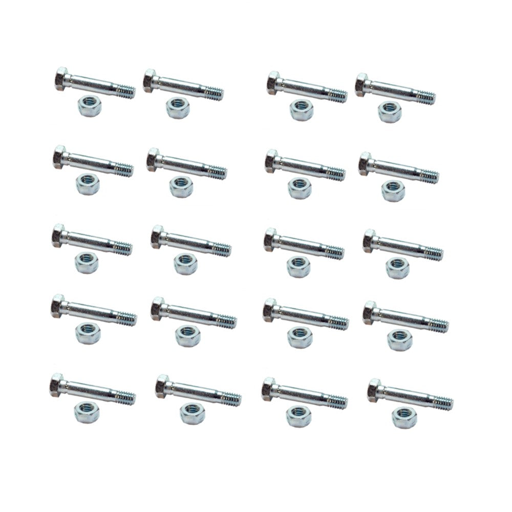 (20) Snowblower Shear Pin & Nut 5/16"-18 x 1 3/4" Fits MTD 800 and 900 Series
