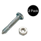 Qty 2: Shear Pin with Nut, 1-7/16" x 1/4" Fits Jacobsen Replaces 342449