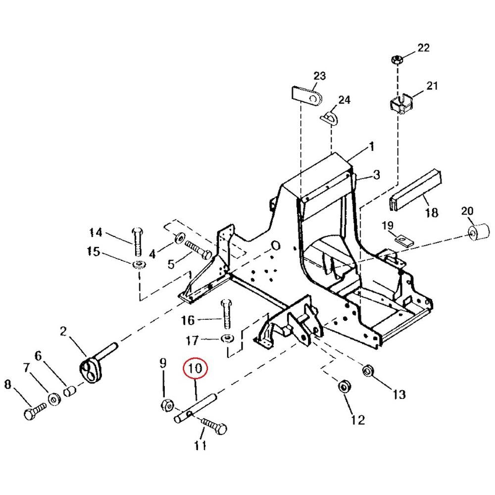 T122576 Pin C-Frame, rear Fits John Deere 450G, 550G, 650G