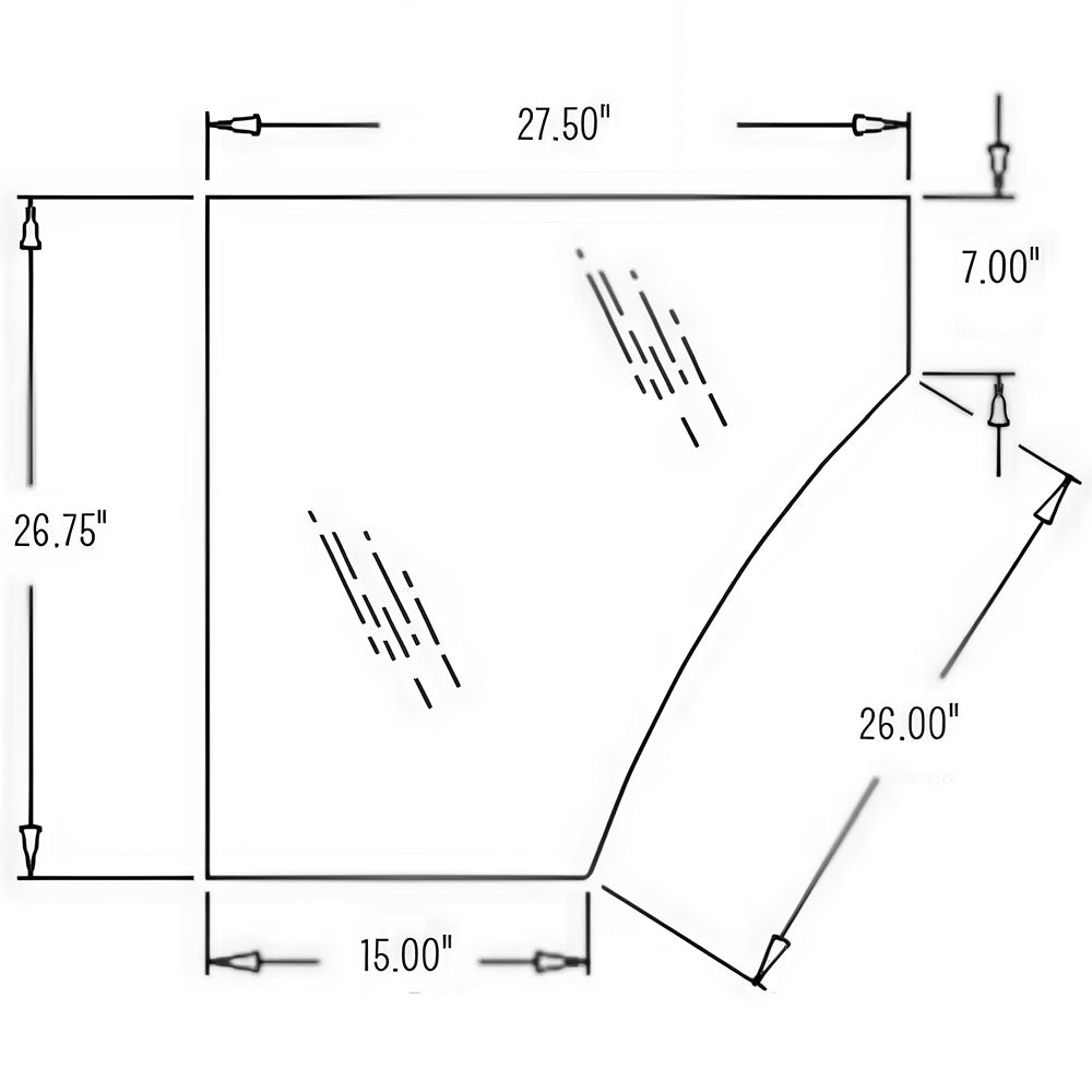 T165158 RH Lower Door Glass Window Fits John Deere 310G 310SG 315SG 410G 710G