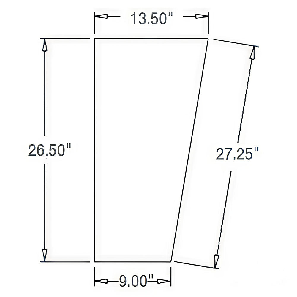 T191072 Fits John Deere Lower Windshield Glass (RH) Models 310G, 310J, 310SG, 31