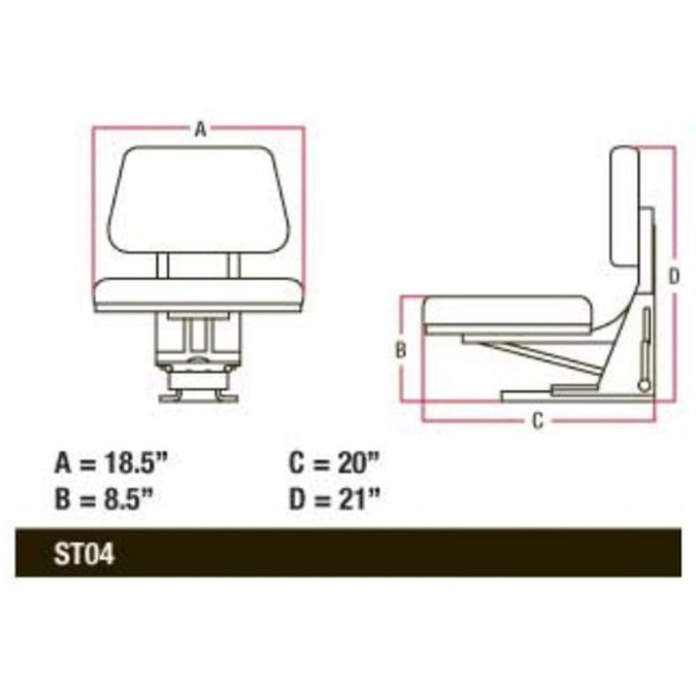 T222YL Yellow Tractor Suspension Seat Fits John Deere Fits Hesston Models