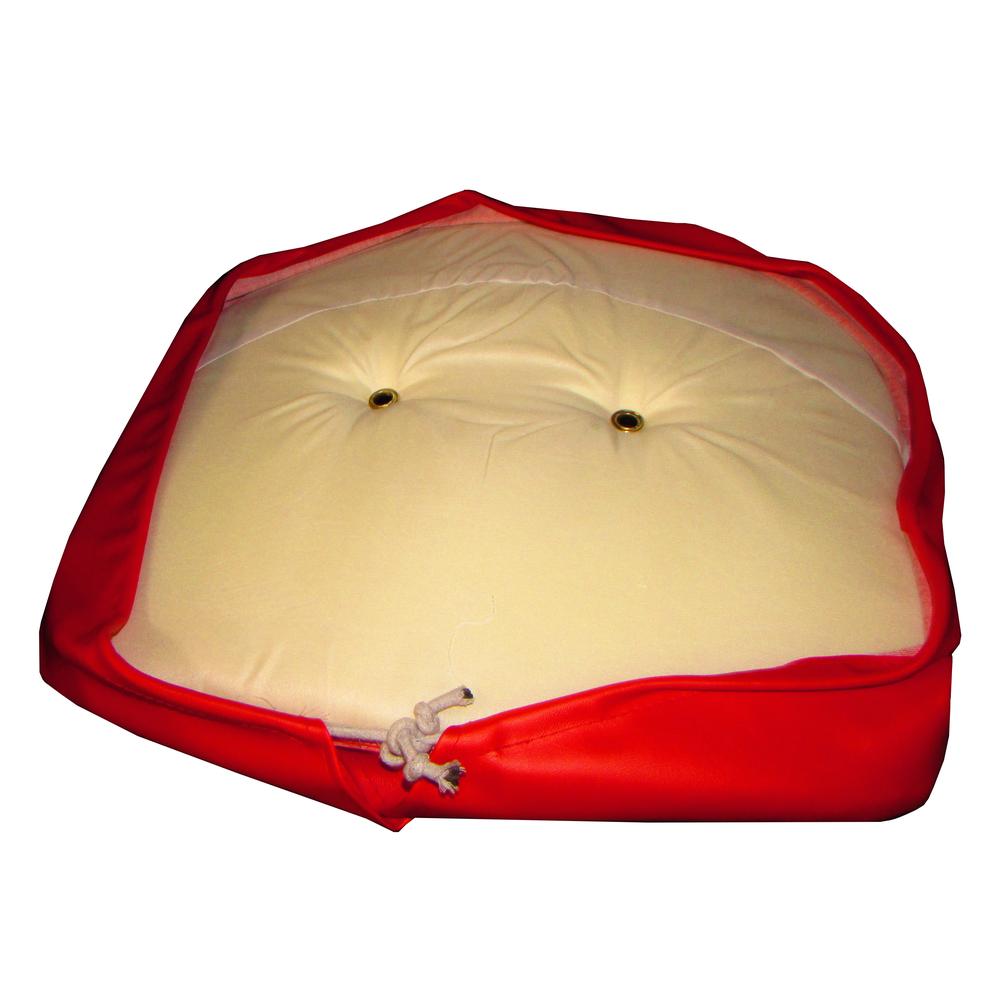 Universal Pan Seat Cover, Red/White 19 with drawstring.