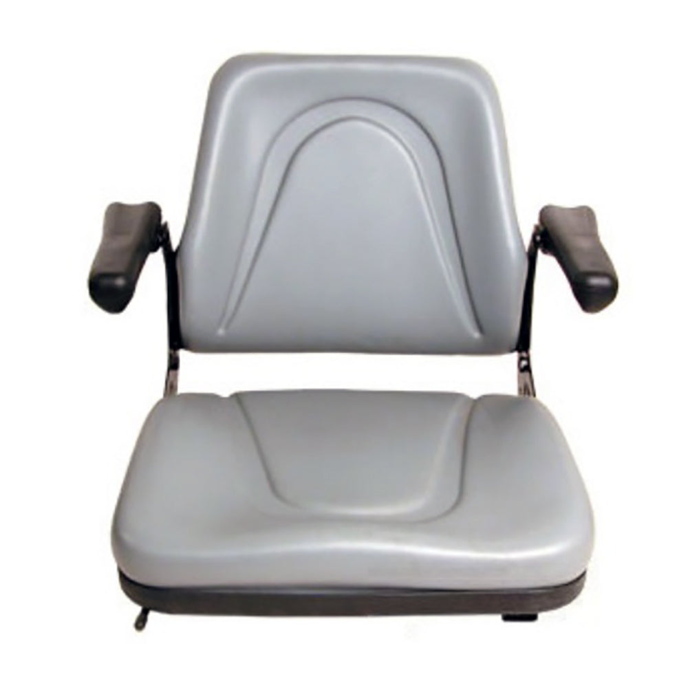 Gray Universal Tractor Seat With Arms Fits Kubota Skid Steer Fits Bobcat