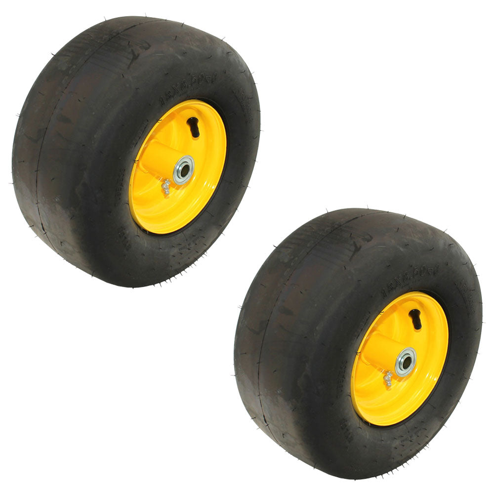 2 Pack Smooth Wheel Assembly 13x6.50-6 Fits John Deere TCA19309 TCA16946