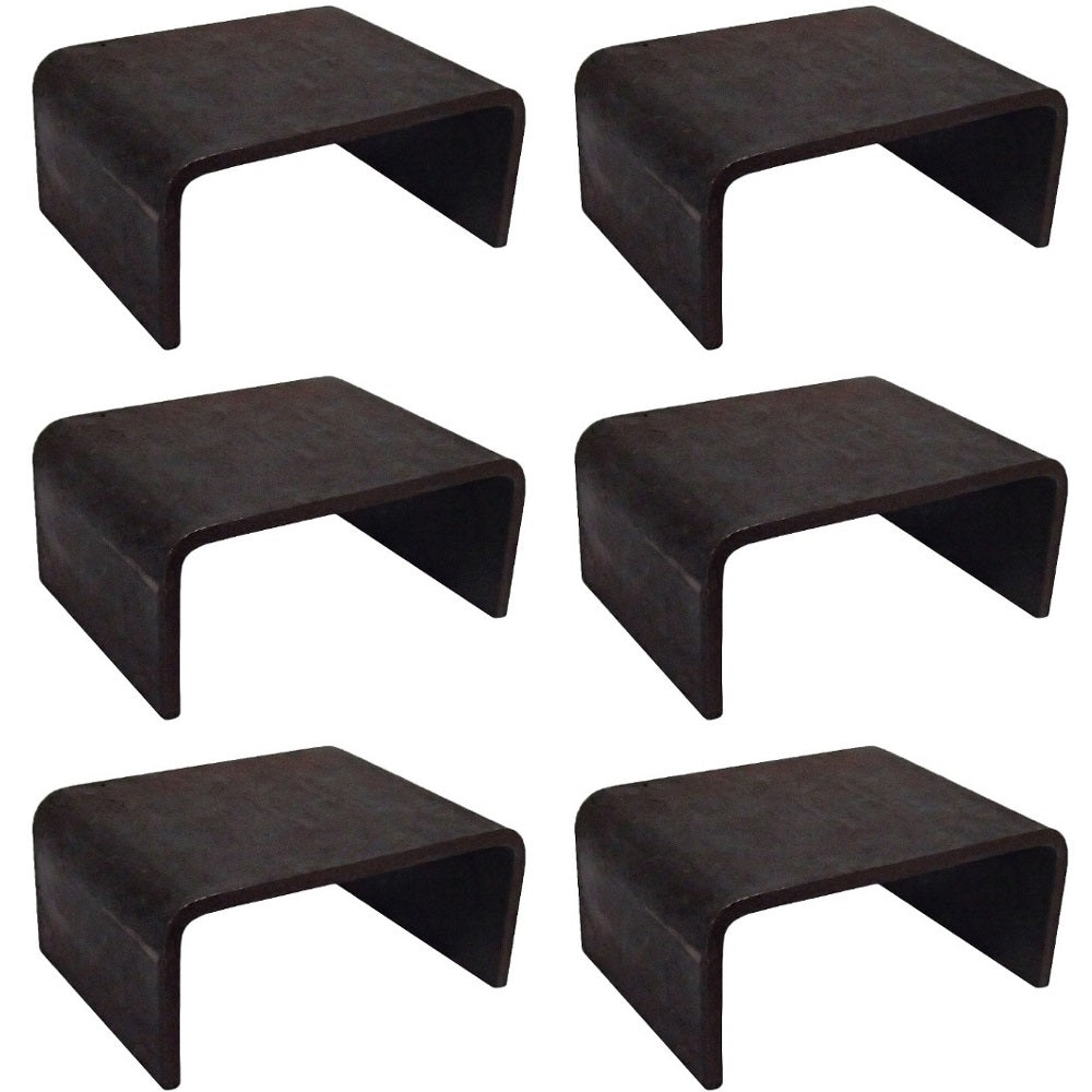 SIX (6) Weld-On Trailer Stake Pocket 3-1/2" x 1-5/8" 4-Gauge Steel Pockets