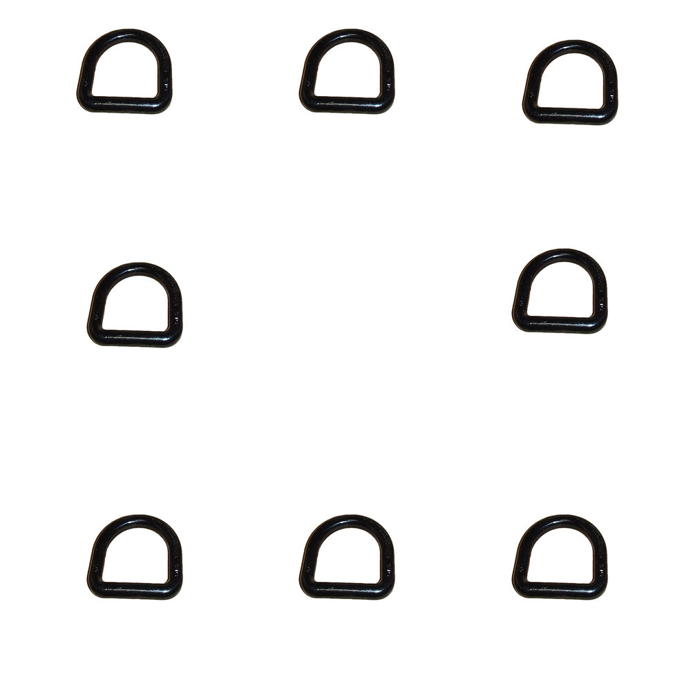 Qty 8: 5/8" Weld-On D-Ring (Black) Fits Universal Products Replaces SR15-BLK