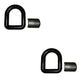 Tlu28-0017 Two 1" Weld-On D-Ring (Black) Fits Universal