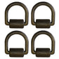 (4) 1" Forged Black Heavy Duty Weld-On D Ring with Bracket / Clip Attachment