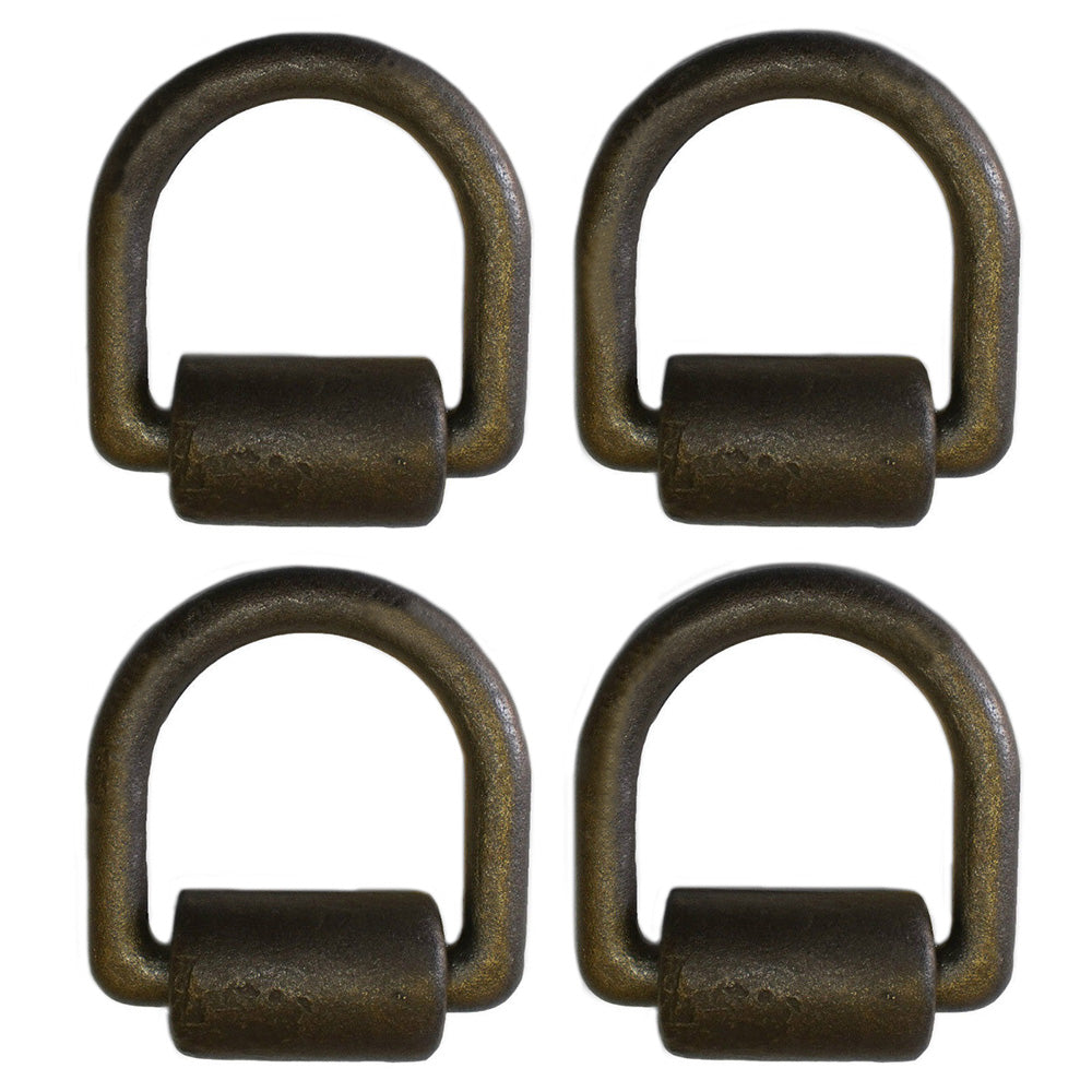 Tlu28-0017 (4) 1" Weld-On D-Ring (Black) Fits Universal