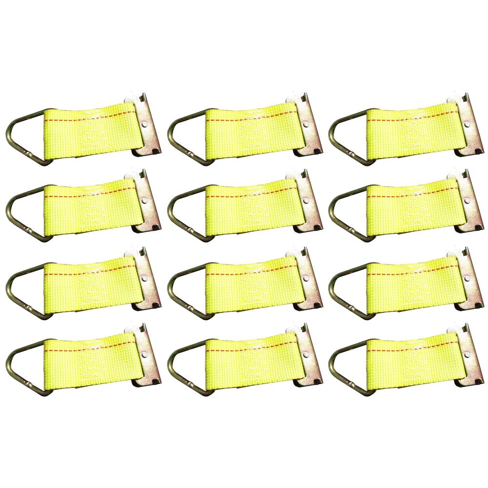 12x E Track Cargo Rope Down Tie Off Straps Container Ratchet Dolly Trailer Truck