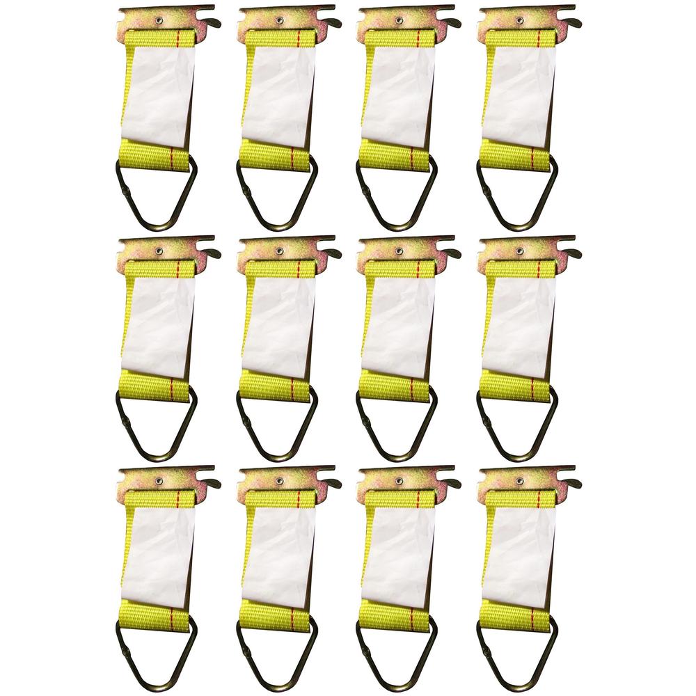 12x E Track Cargo Rope Down Tie Off Straps Container Ratchet Dolly Trailer Truck