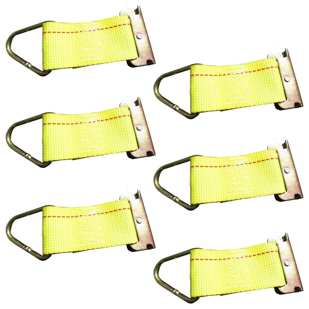 6 pcs E Track Fitting Cargo Trailer Tie Down D Ring Enclosed Van Truck Web Strap