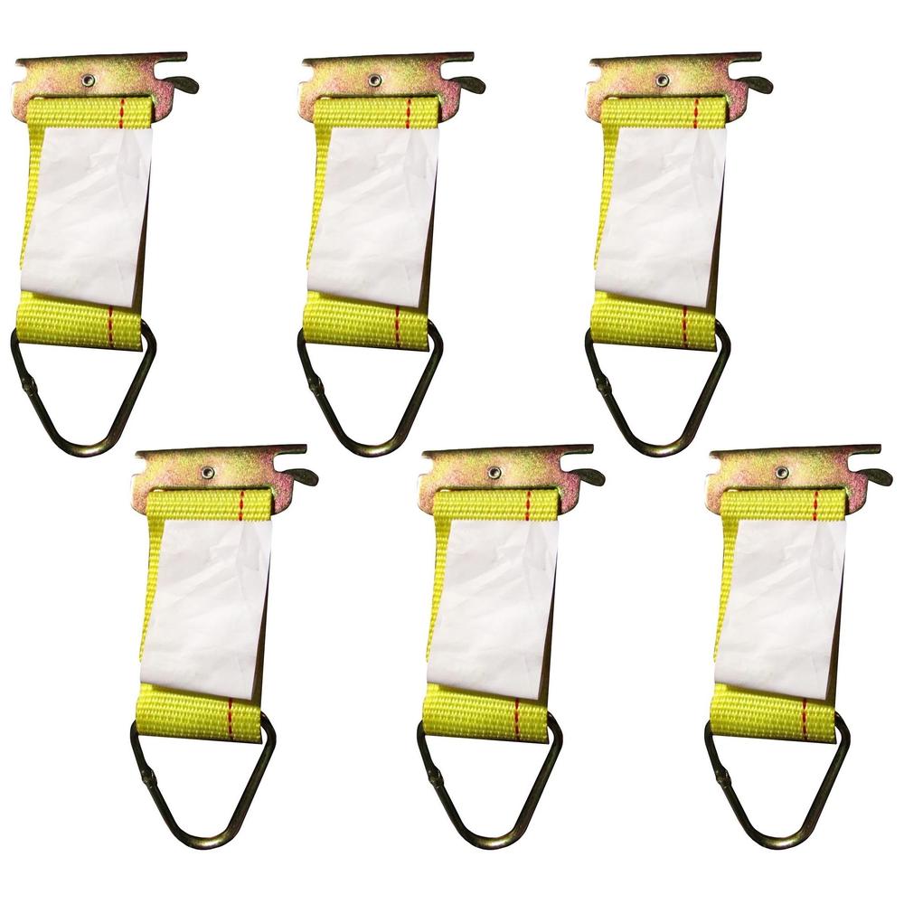 6 pcs E Track Fitting Cargo Trailer Tie Down D Ring Enclosed Van Truck Web Strap