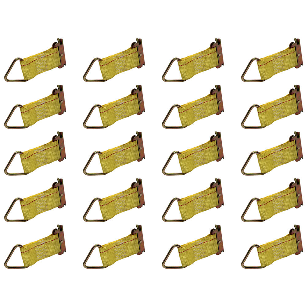 20x Lot E-Track Clip D-Ring Rope Cargo Tie-Down Trailer Semi Tie-Off Strap