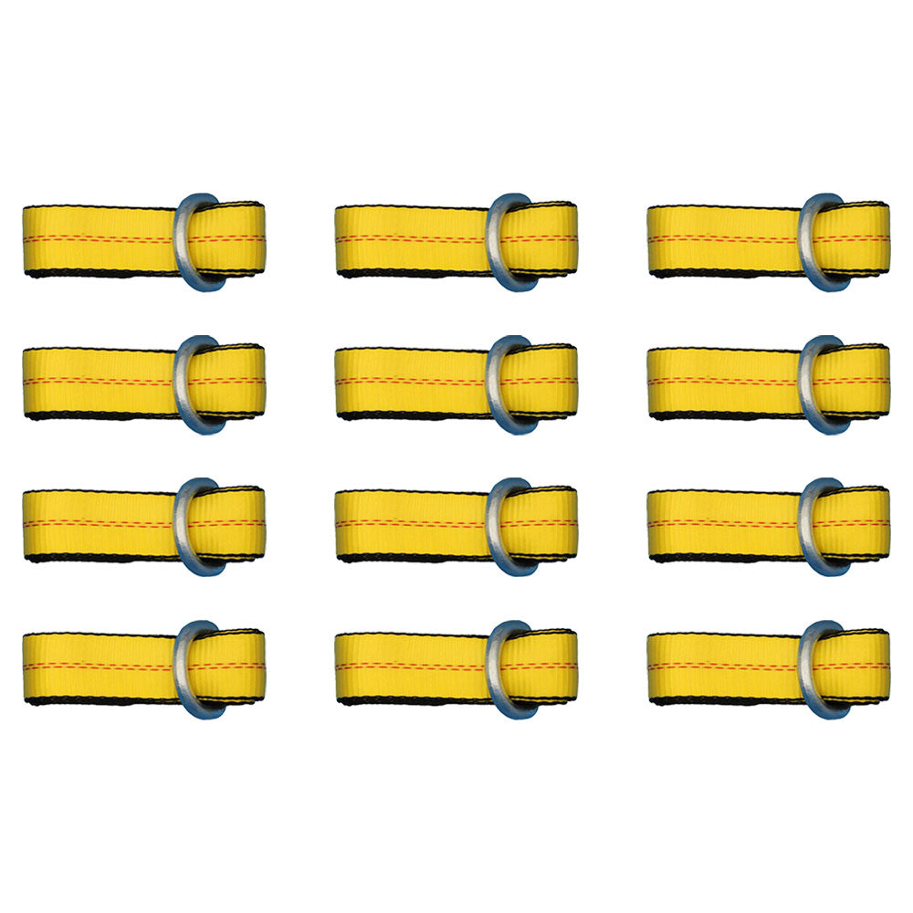 Qty 12: Heavy Duty Lasso/Wheel Lift Straps  (Yellow)  Fits Universal Products