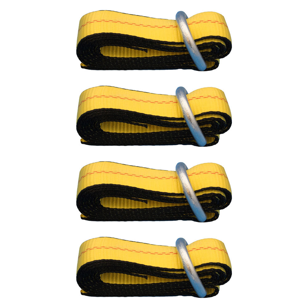 Qty 4: Heavy Duty Lasso/Wheel Lift Straps  (Yellow)  Fits Universal Products