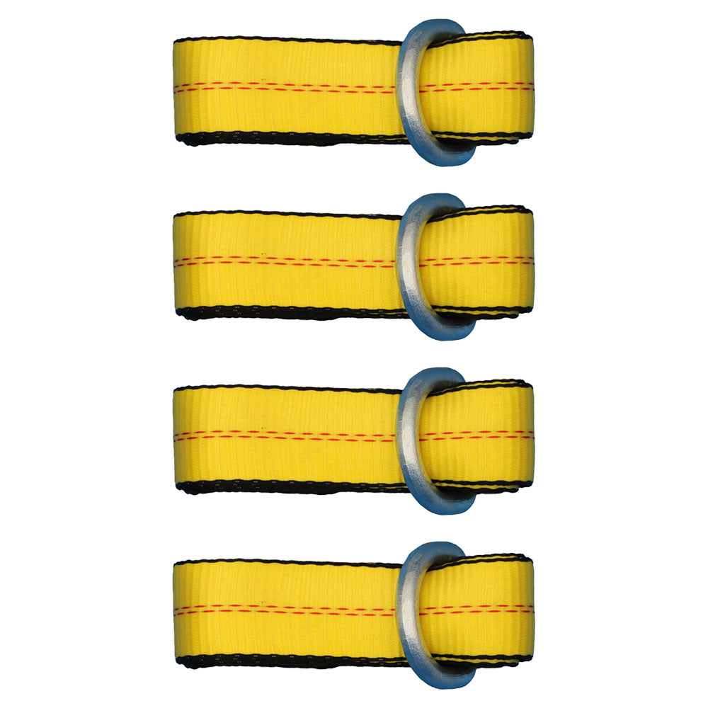 Qty 4: Heavy Duty Lasso/Wheel Lift Straps  (Yellow)  Fits Universal Products