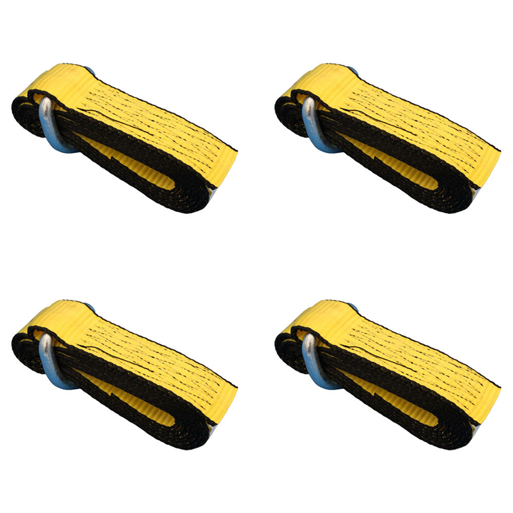Qty 4: Heavy Duty Lasso/Wheel Lift Straps  (Yellow)  Fits Universal Products