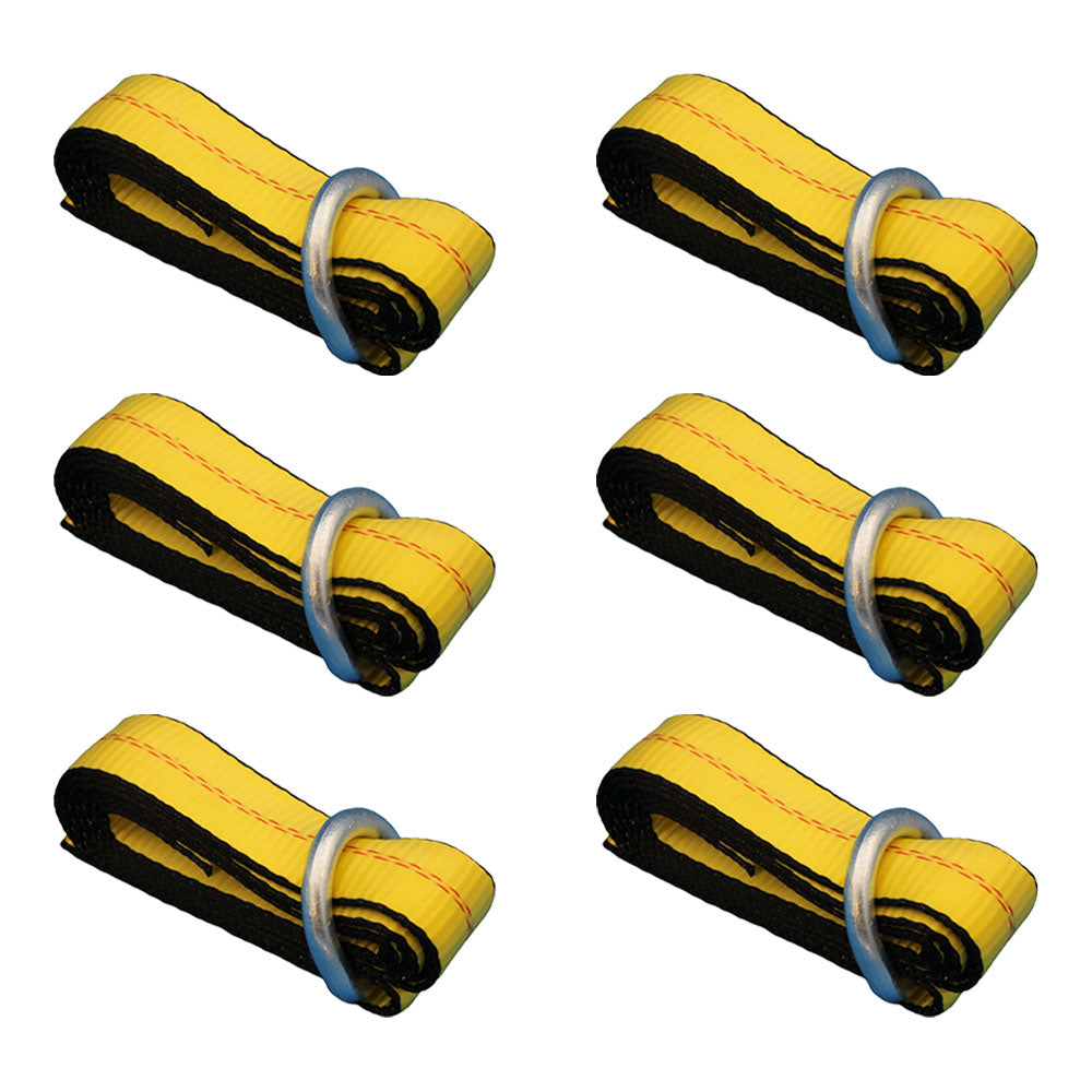 Qty 6: Heavy Duty Lasso/Wheel Lift Straps  (Yellow)  Fits Universal Products