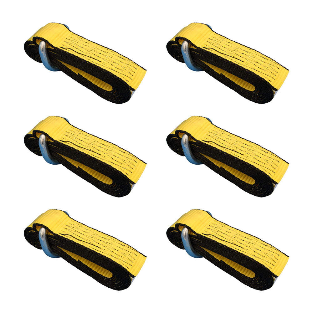 Qty 6: Heavy Duty Lasso/Wheel Lift Straps  (Yellow)  Fits Universal Products