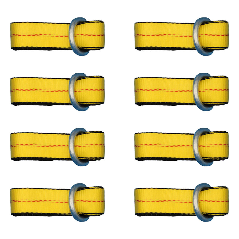 Qty 8: Heavy Duty Lasso/Wheel Lift Straps  (Yellow)  Fits Universal Products