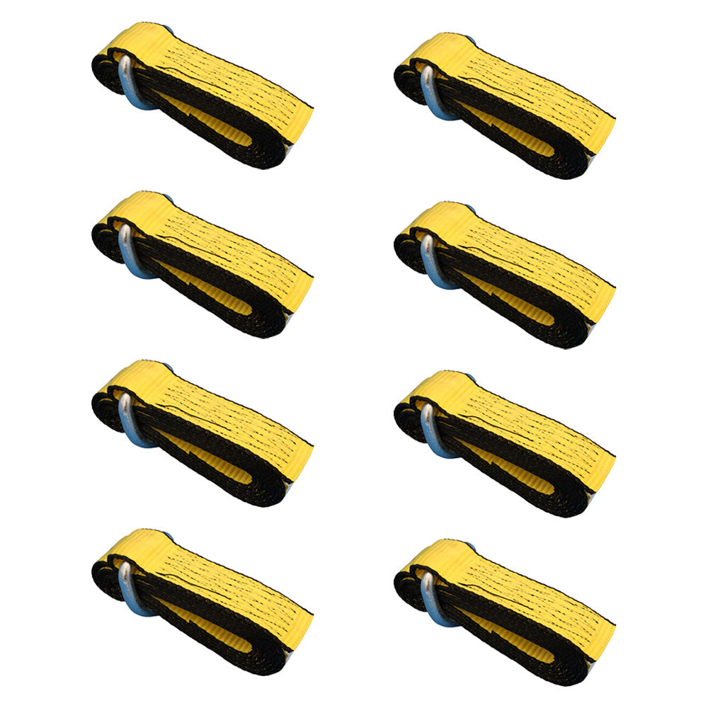 Qty 8: Heavy Duty Lasso/Wheel Lift Straps  (Yellow)  Fits Universal Products