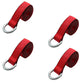 (4) Heavy Duty Red Strap 2" x 8’ with Plated D Ring 12,000 Lb Breaking Strength